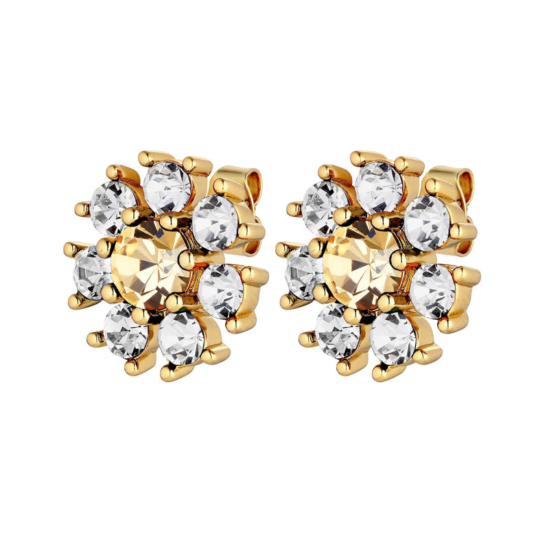 Aude Gold Earrings - Golden / Crystal - Dyrberg/Kern NZ