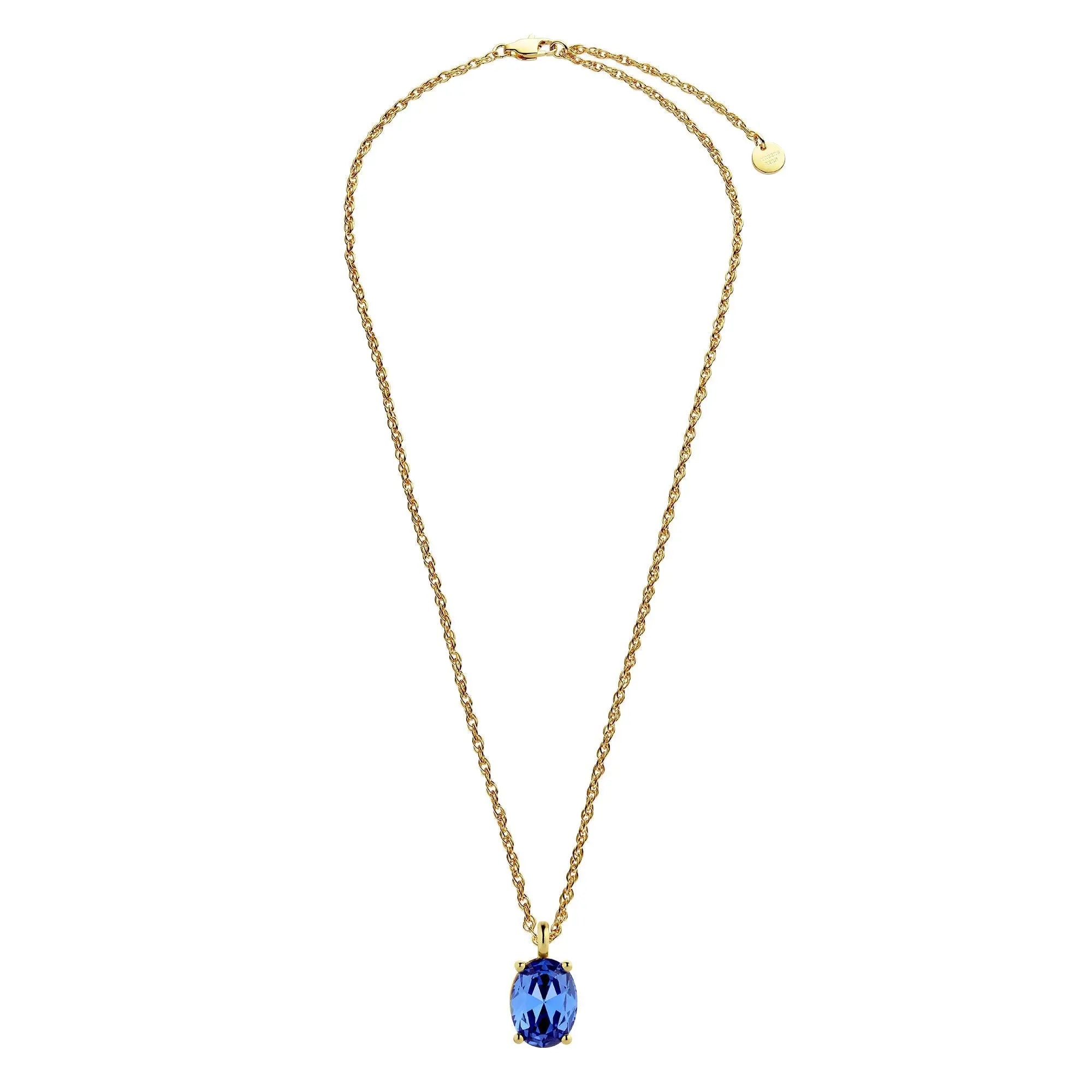 Barga Gold Necklace - Sapphire Blue - Dyrberg/Kern NZ