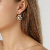 Batti Gold Earrings - Golden / Rose - Dyrberg/Kern NZ