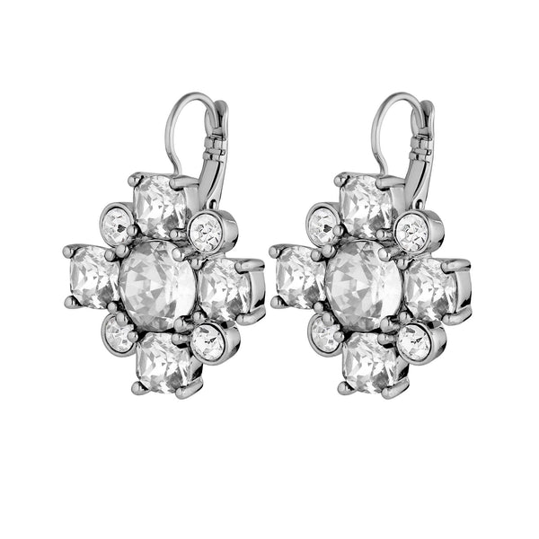 Batti Shiny Silver Earrings - Crystal - Dyrberg/Kern NZ