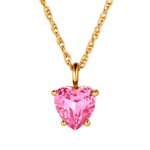 Pink Heart Gold Necklace - Dyrberg/Kern NZ