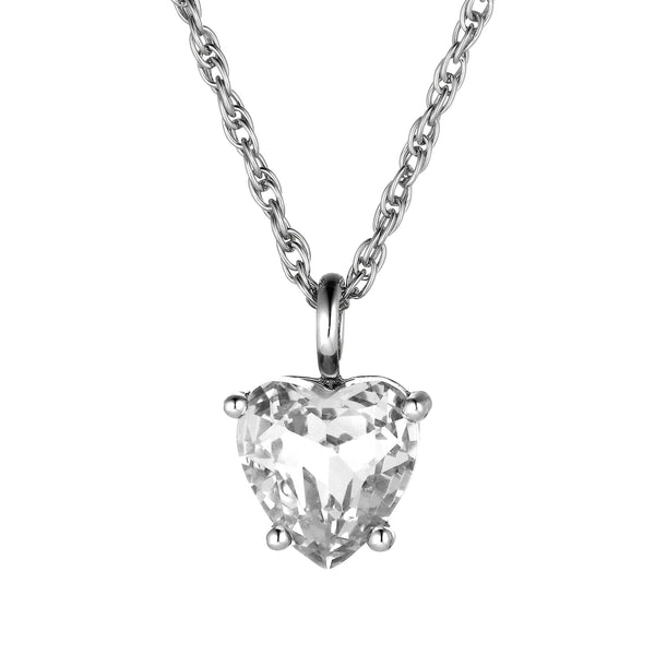 Crystal Heart Silver Necklace - Dyrberg/Kern NZ