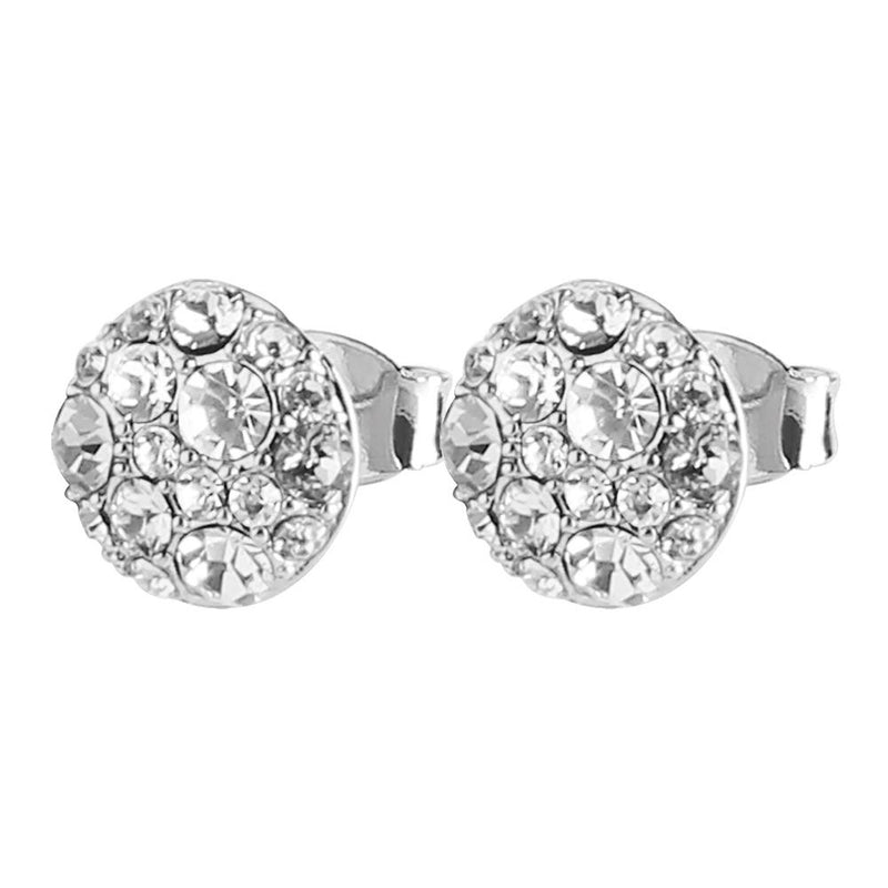 Blais Shiny Silver Earrings - Crystal - Dyrberg/Kern NZ
