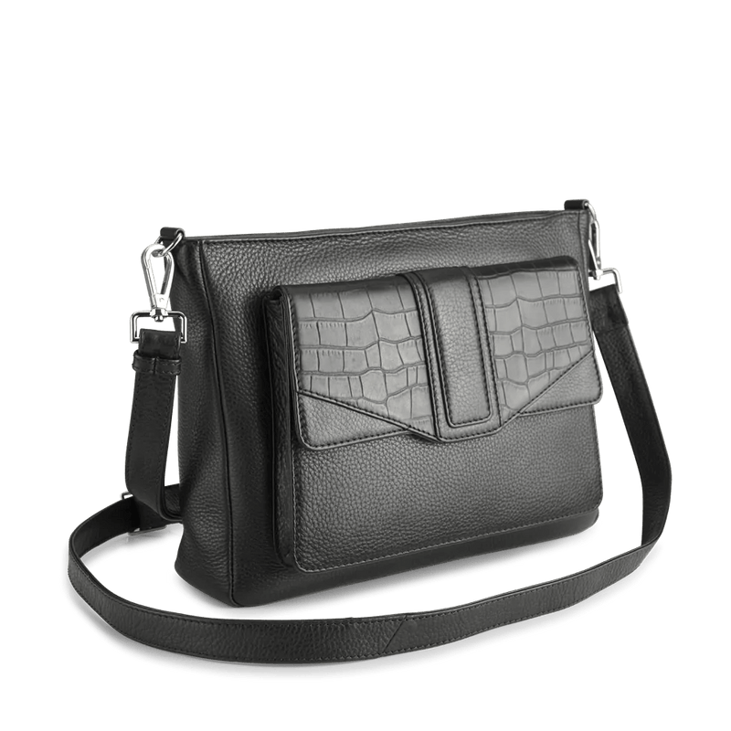 BRIDGET CROSSBODY, CALM CROCO, BLACK - Dyrberg/Kern NZ