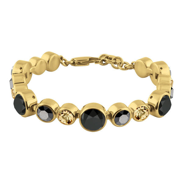 Calice Gold Tennis Bracelet - Black / Crystal - Dyrberg/Kern NZ
