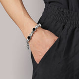 Calice Shiny Silver Tennis Bracelet - Black / Crystal - Dyrberg/Kern NZ