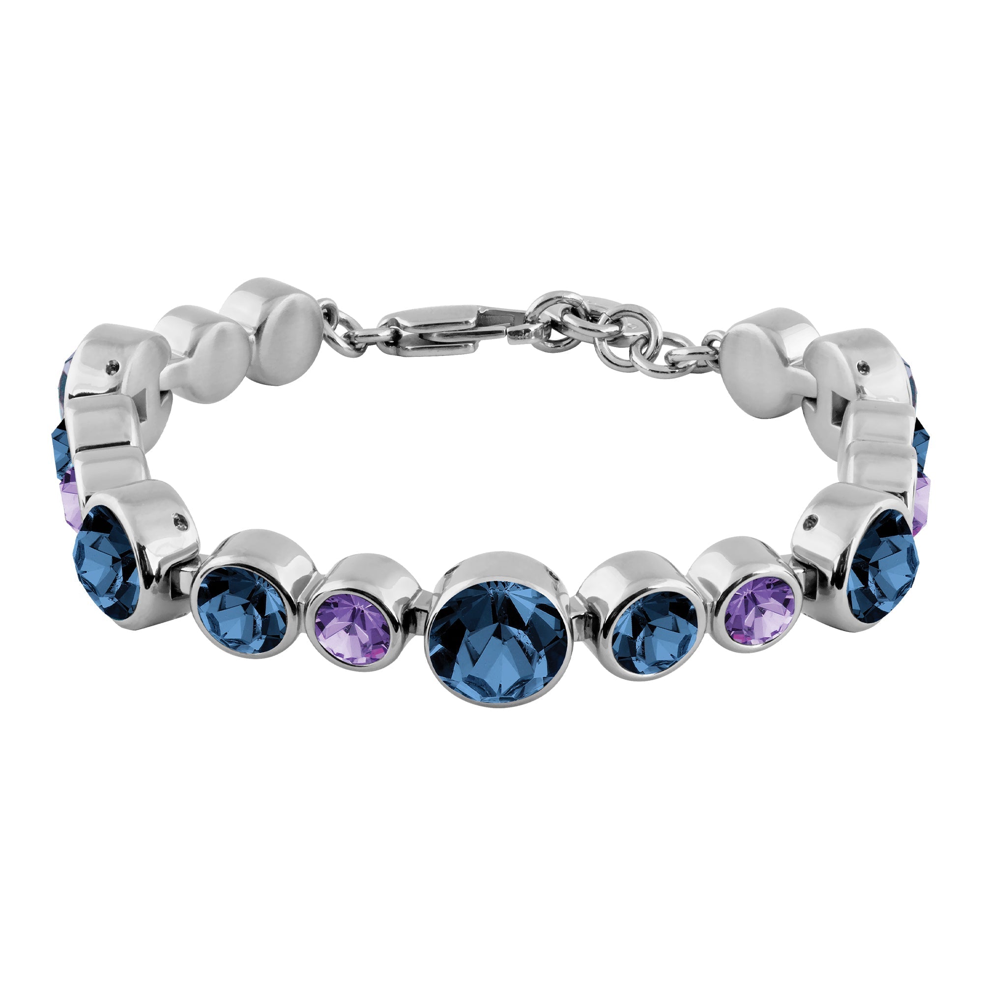 Calice Shiny Silver Tennis Bracelet - Blue - Dyrberg/Kern NZ