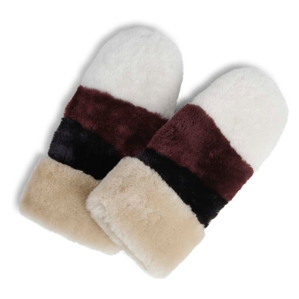 Catty Mitten, Black w/Offwhite+Burgundy+Black - Dyrberg/Kern NZ