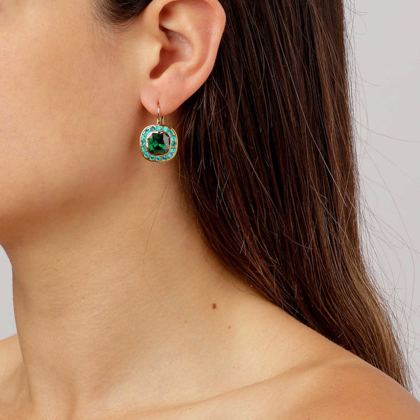 Celin Gold Earrings - Green - Dyrberg/Kern NZ