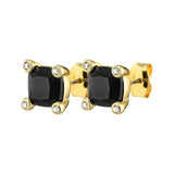 Clara Gold Earrings - Black - Dyrberg/Kern NZ
