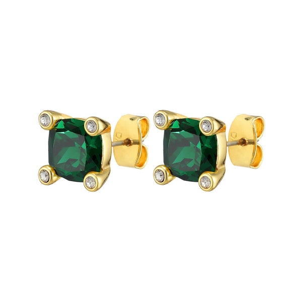 Clara Gold Earrings - Emerald Green - Dyrberg/Kern NZ
