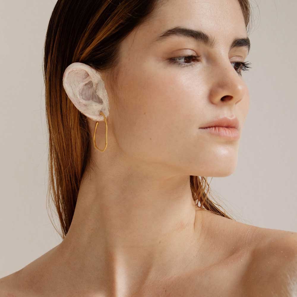CLARA GOLD HOOPS CIRCULAR LARGE - Dyrberg/Kern NZ