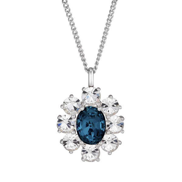 Claudia Shiny Silver Necklace - Blue - Dyrberg/Kern NZ