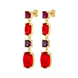 Ruby Red Gold Drop Earrings - Dyrberg/Kern NZ
