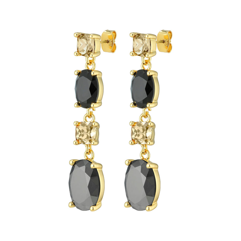 Black Gold Drop Earrings - Dyrberg/Kern NZ