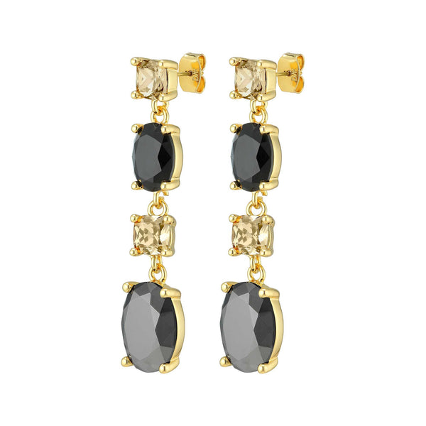 Cornelia Gold Earrings - Black - Dyrberg/Kern NZ