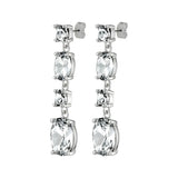 Cornelia Shiny Silver Earrings - Crystal - Dyrberg/Kern NZ