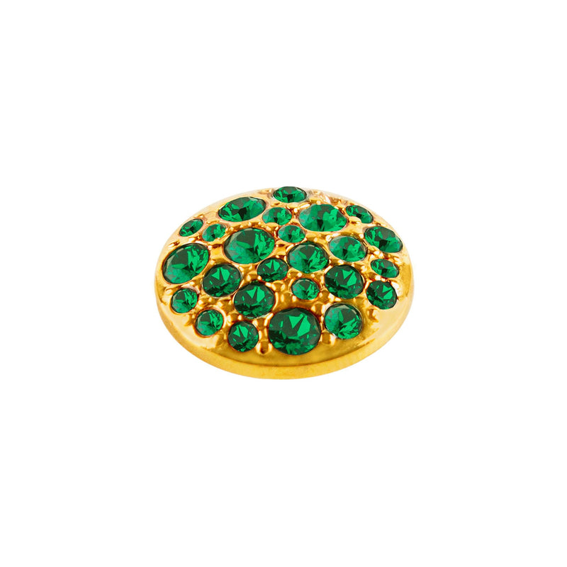 Delight Gold Interchangeable Rings Topper - Emerald Green - Dyrberg/Kern NZ
