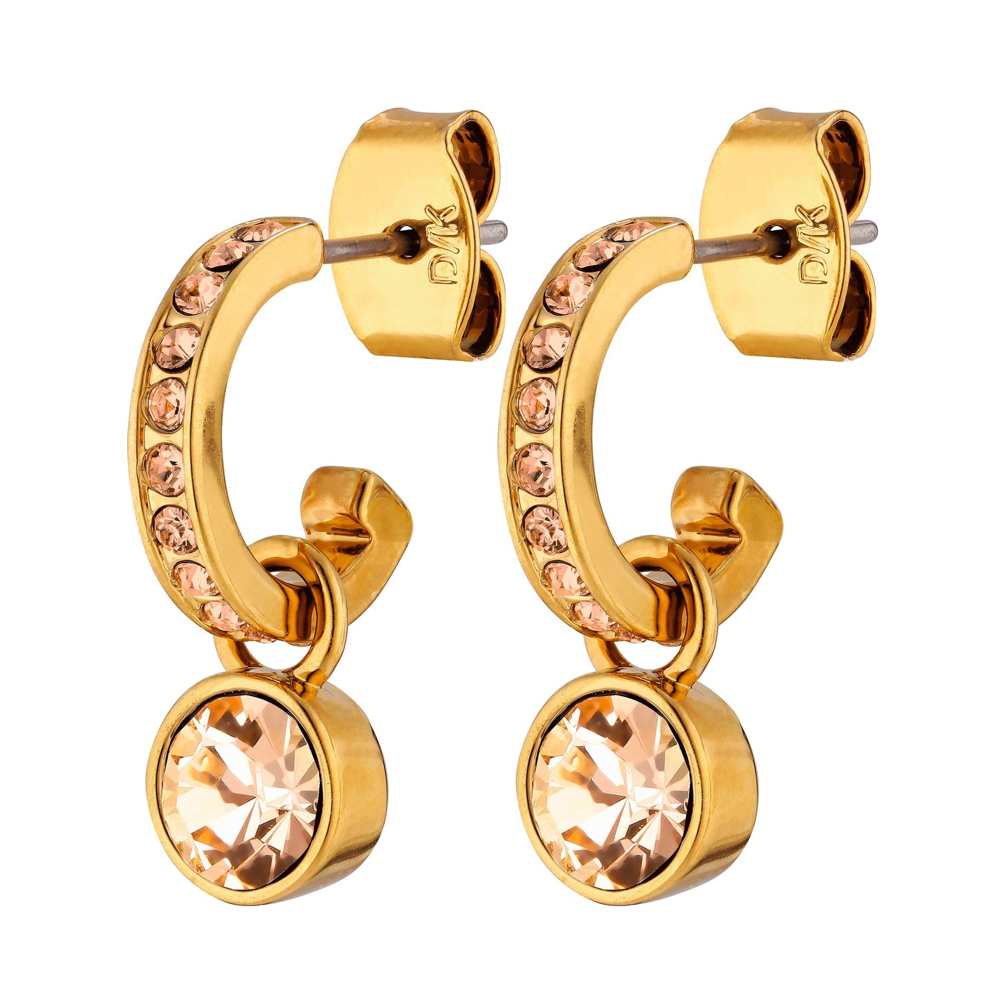 Golden Hoop Drop Earrings - Dyrberg/Kern NZ