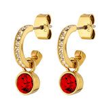 Dessa Gold Earrings - Ruby Red - Dyrberg/Kern NZ