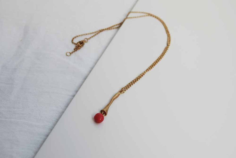 ECLAT NECKLACE WITH CORAL BALL - Dyrberg/Kern NZ