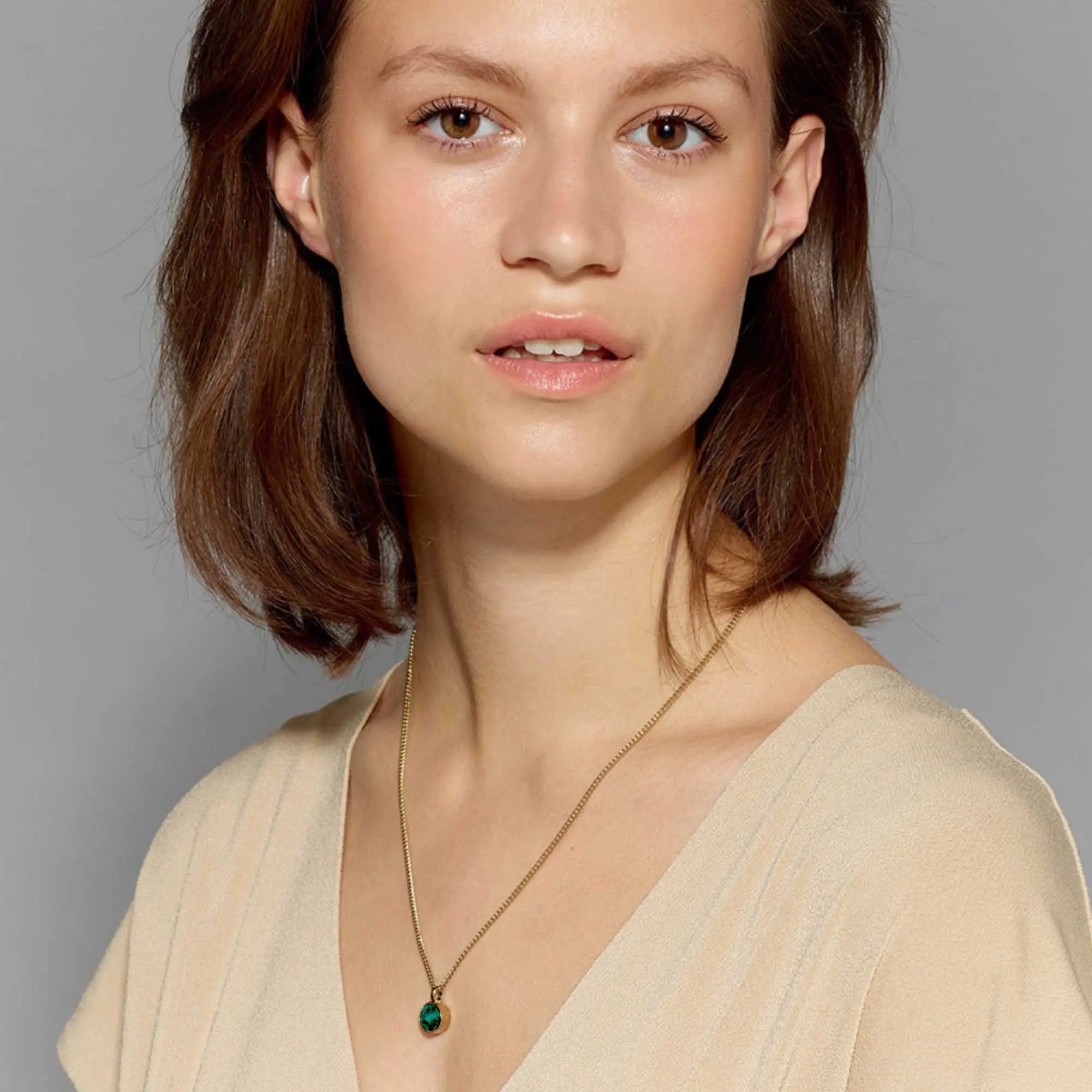 Ette Gold Necklace - Green - Dyrberg/Kern NZ