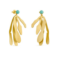 EXOTICA GOLD EARRINGS LARGE TURQUOISE - Dyrberg/Kern NZ