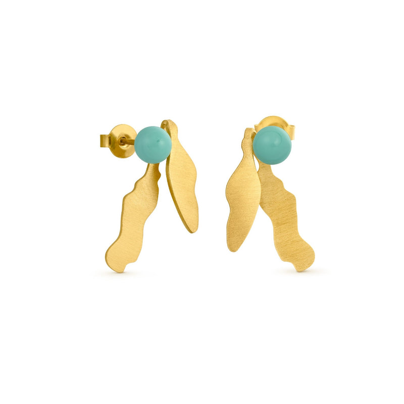 EXOTICA GOLD EARRINGS SMALL TURQUOISE - Dyrberg/Kern NZ