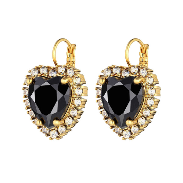 Felicia Gold Earrings - Black / Golden - Dyrberg/Kern NZ