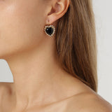 Felicia Gold Earrings - Black / Golden - Dyrberg/Kern NZ