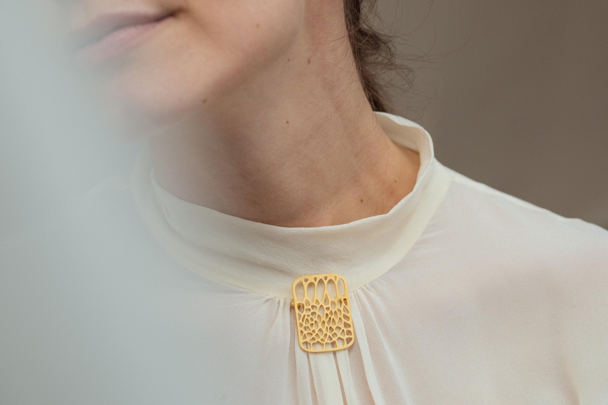 Gaudi Gold Brooch (Square) - Dyrberg/Kern NZ