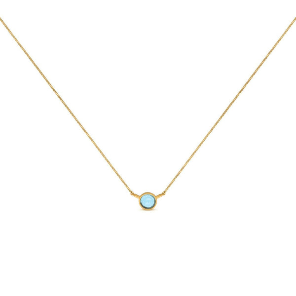 Gaudi Gold Necklace Blue Pendant - Dyrberg/Kern NZ