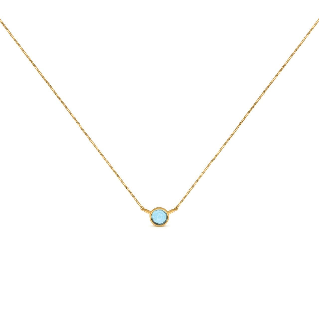 Gaudi Gold Necklace Blue Pendant - Dyrberg/Kern NZ