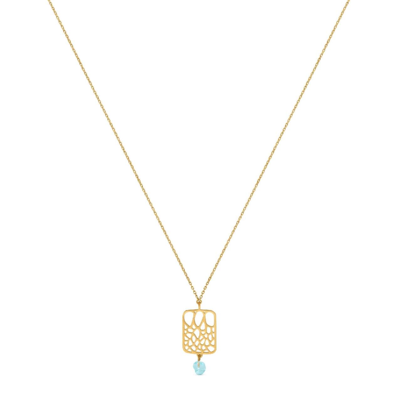 Gaudi Gold Necklace Square Pendant - Dyrberg/Kern NZ