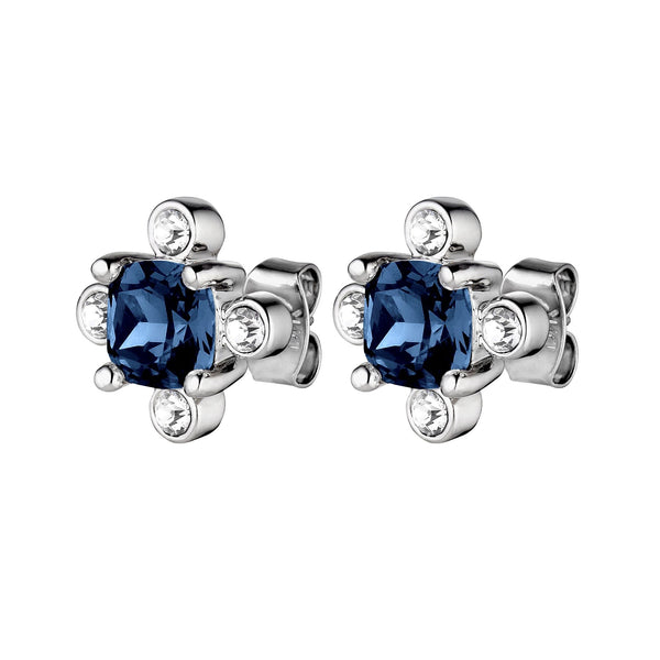 Gigi Shiny Silver Earrings - Royal Blue - Dyrberg/Kern NZ