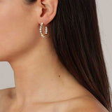 Holly Gold Hoop Earrings - Crystal - Dyrberg/Kern NZ