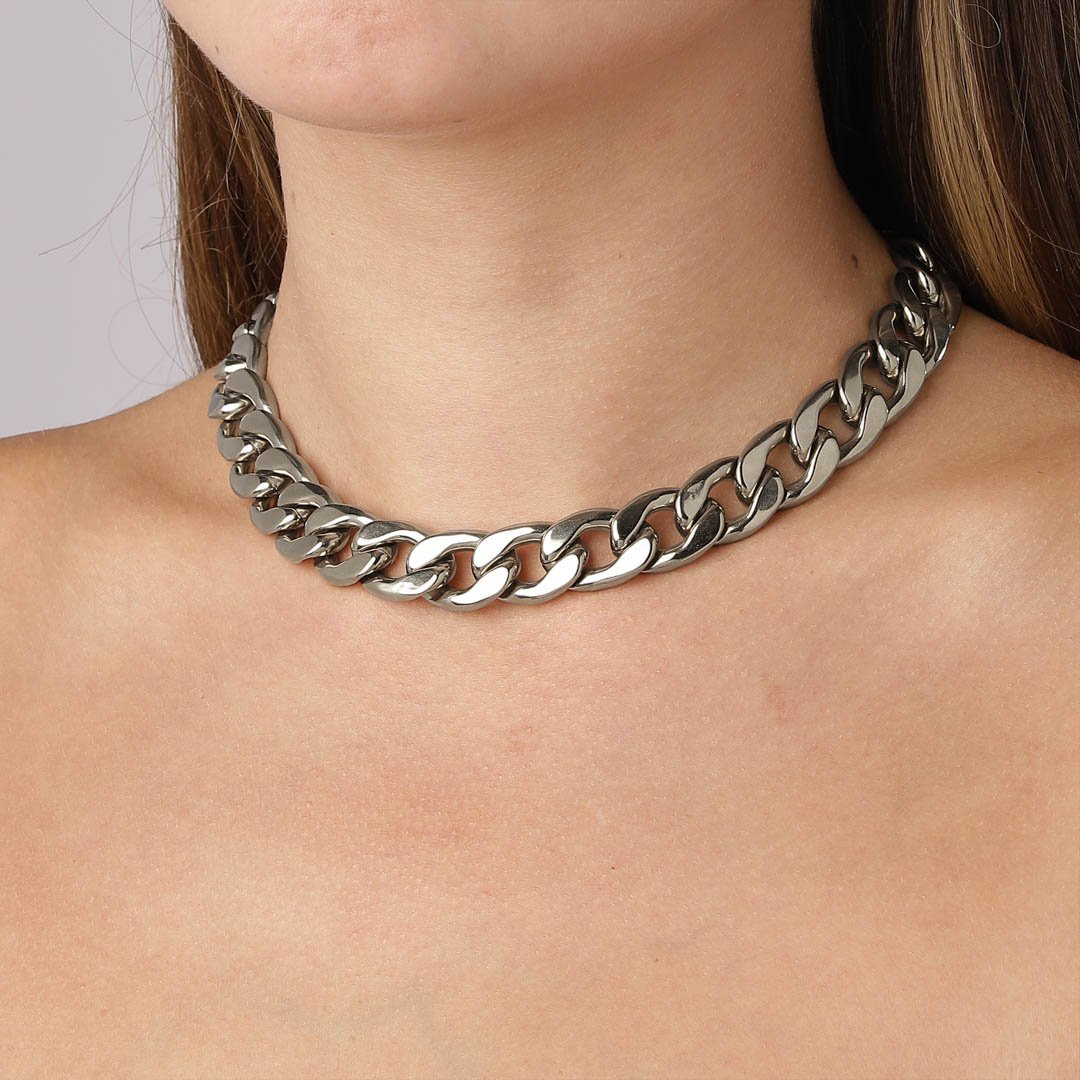 JAZZ SHINY SILVER NECKLACE - Dyrberg/Kern NZ