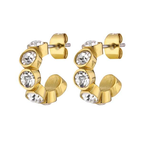 Crystal Gold Hoop Earrings - Dyrberg/Kern NZ