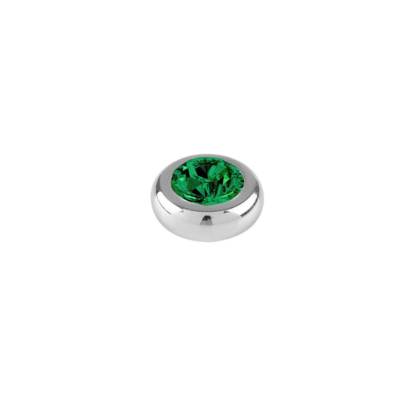 Joy Shiny Silver Interchangeable Ring Topper - Emerald Green - Dyrberg/Kern NZ