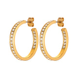 Crystal Gold Hoop Earrings - Dyrberg/Kern NZ