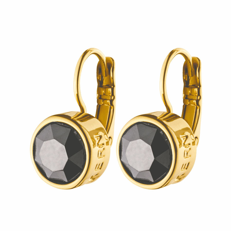 Louise Gold Earrings - Black - Dyrberg/Kern NZ