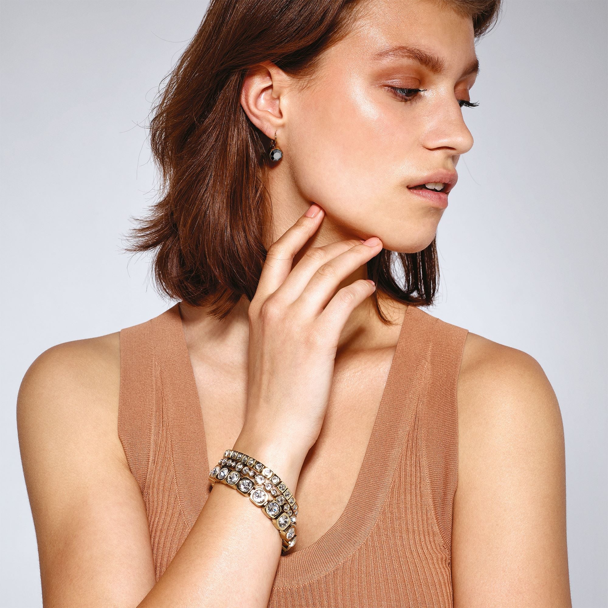 Louise Gold Earrings - Black - Dyrberg/Kern NZ