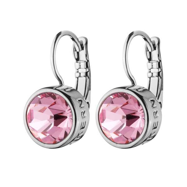 Louise Shiny Silver Earrings - Light Rose - Dyrberg/Kern NZ