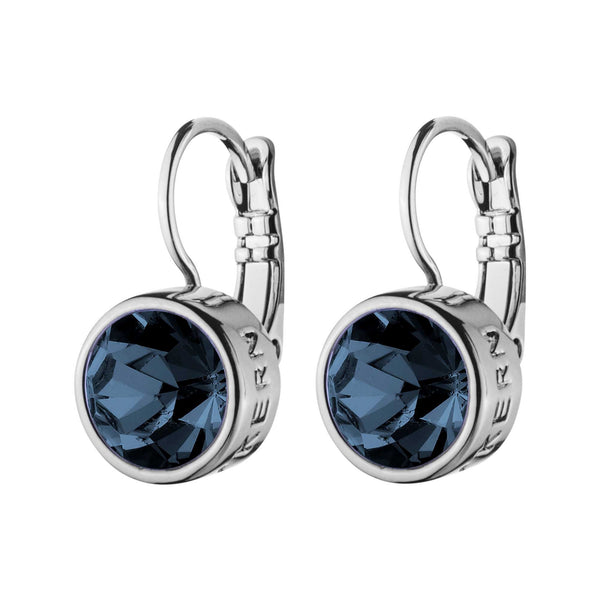 Louise Shiny Silver Earrings - Royal Blue - Dyrberg/Kern NZ