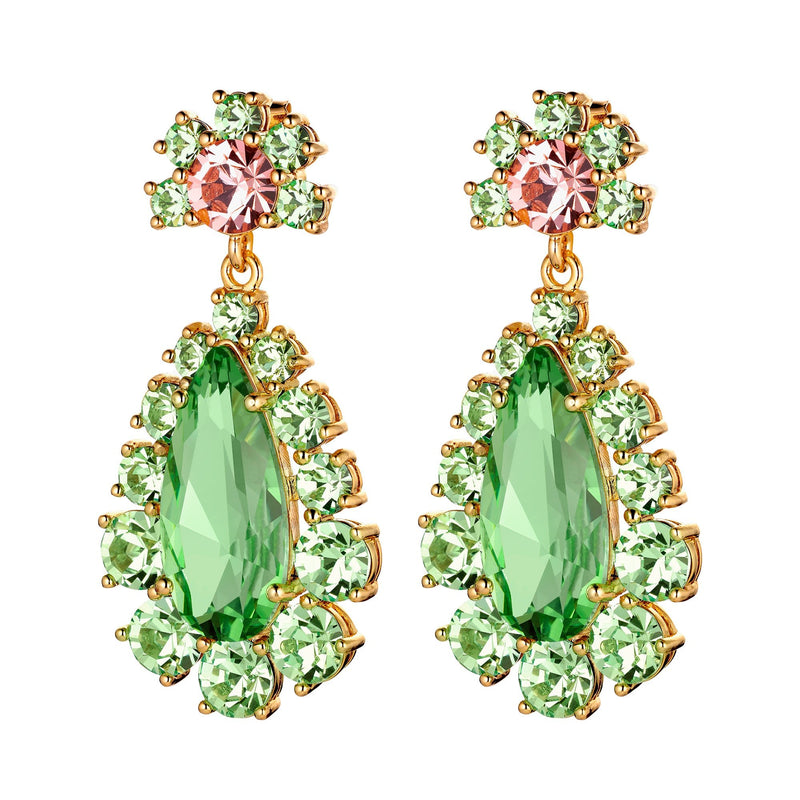 Mint Green Gold Drop Earrings - Dyrberg/Kern NZ