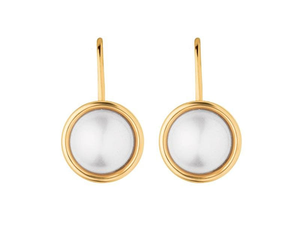 Gold Pearl Drop Earrings - Dyrberg/Kern NZ