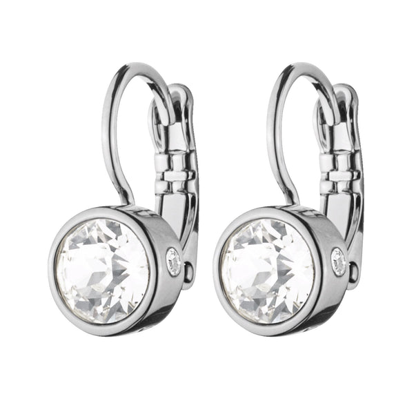 Madu Shiny Silver Earrings - Crystal - Dyrberg/Kern NZ