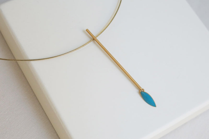 Minima Gold Chain Necklace Blue - Dyrberg/Kern NZ