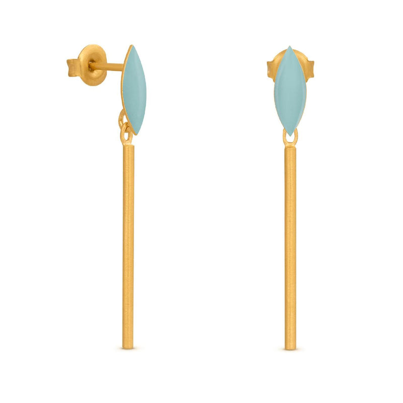 Minima Gold Drop Earrings Blue - Dyrberg/Kern NZ