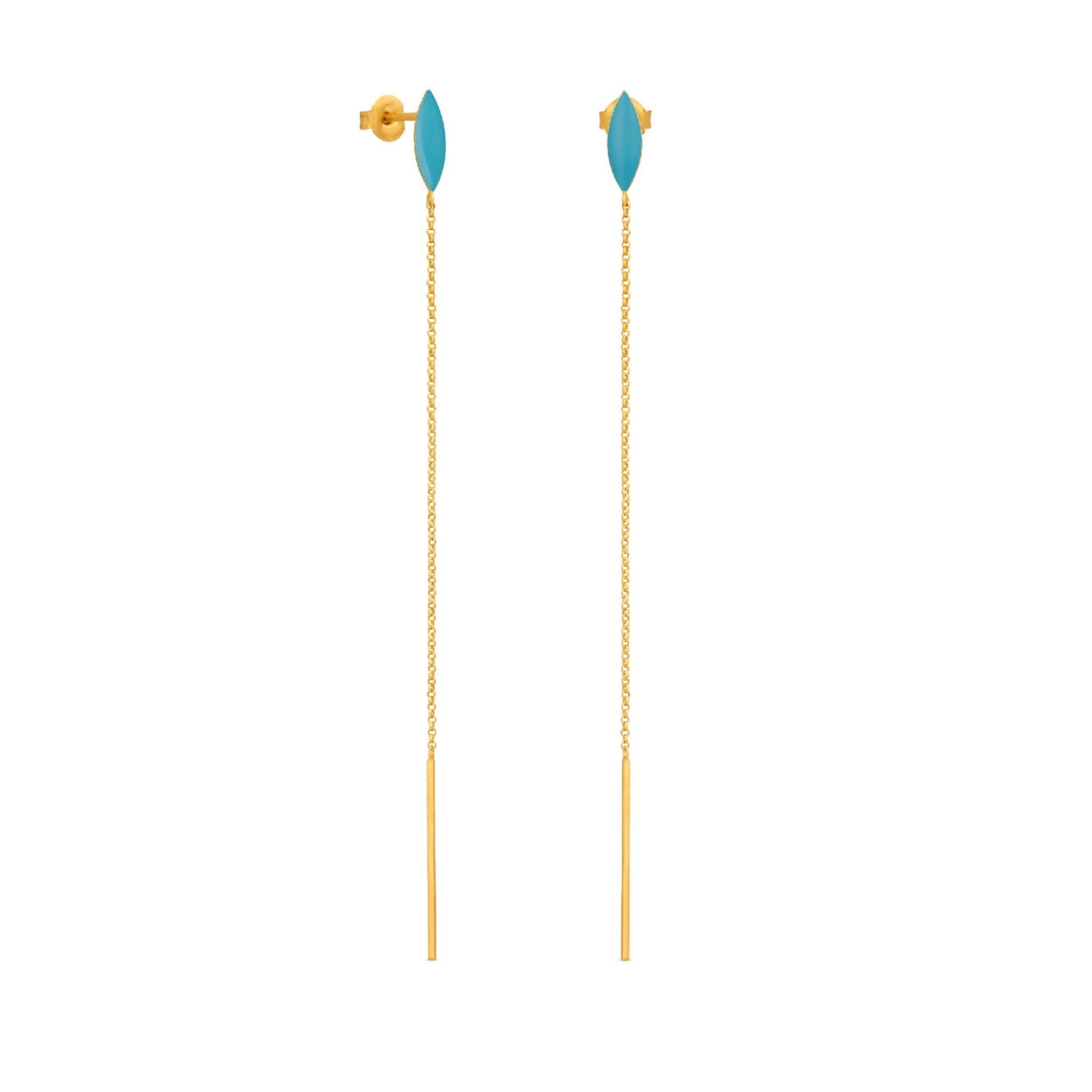 Minima Gold Drop Earrings Blue - Dyrberg/Kern NZ
